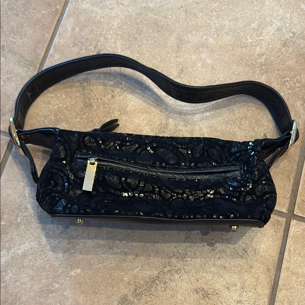 Talk of the Walk Black Shoulder Bag with Sparkling Design